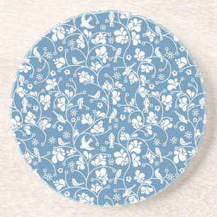 pattern with birds and plants ornament coaster