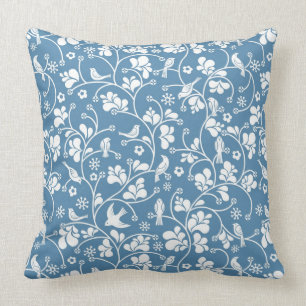 pattern with birds and plants ornament cushion