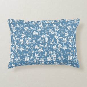 pattern with birds and plants ornament decorative cushion