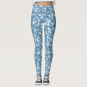 pattern with birds and plants ornament leggings