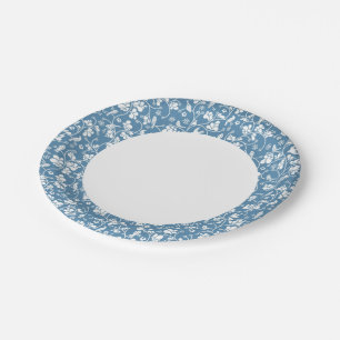 pattern with birds and plants ornament paper plate