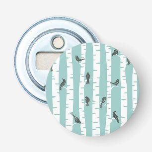 Pattern with birds and trees bottle opener