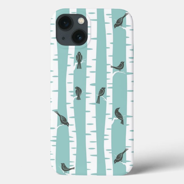 Pattern with birds and trees Case-Mate iPhone case (Back)