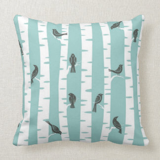 Pattern with birds and trees cushion