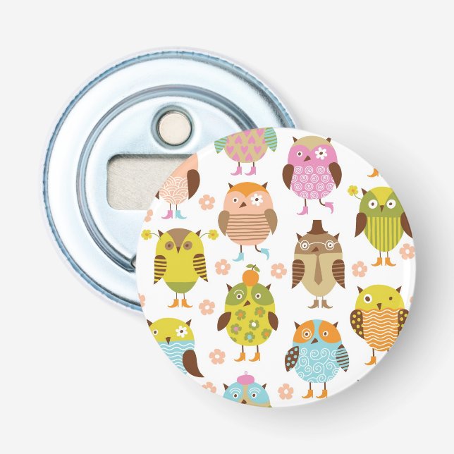 pattern with birds bottle opener (Front)