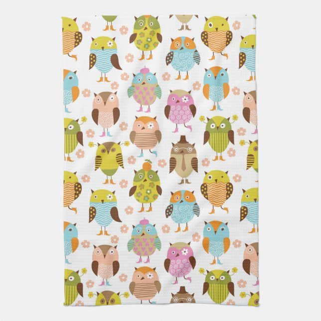 pattern with birds tea towel (Vertical)