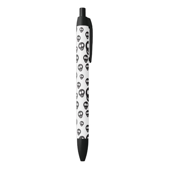 Pattern with black skulls on white black ink pen (Bottom (Vertical))