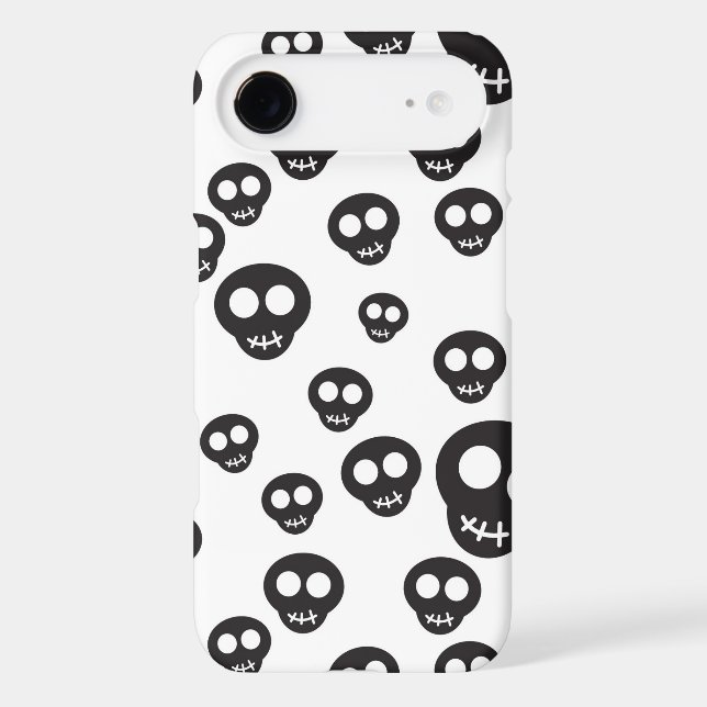 Pattern with black skulls on white Case-Mate iPhone case (Back)