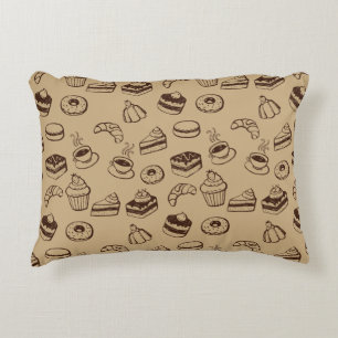 Pattern With Cakes, Desserts And Bakery Decorative Cushion