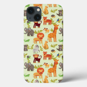 Pattern With Cartoon Animals iPhone 13 Case