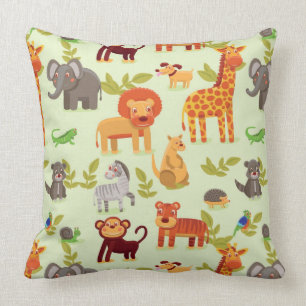 Pattern With Cartoon Animals Cushion