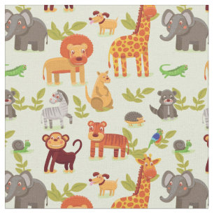 Pattern With Cartoon Animals Fabric
