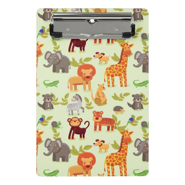 Pattern With Cartoon Animals Mini Clipboard (Front)