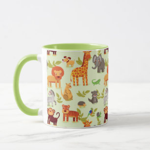 Pattern With Cartoon Animals Mug