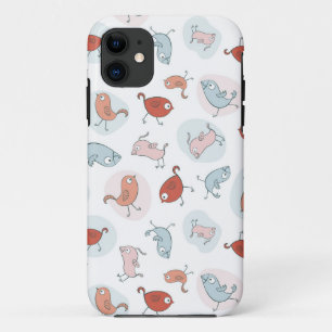 pattern with cartoon birds iPhone 11 case