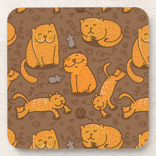 Pattern With Cats Coaster