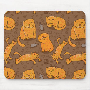 Pattern With Cats Mouse Pad