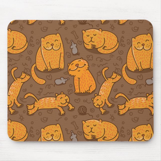 Pattern With Cats Mouse Pad (Front)