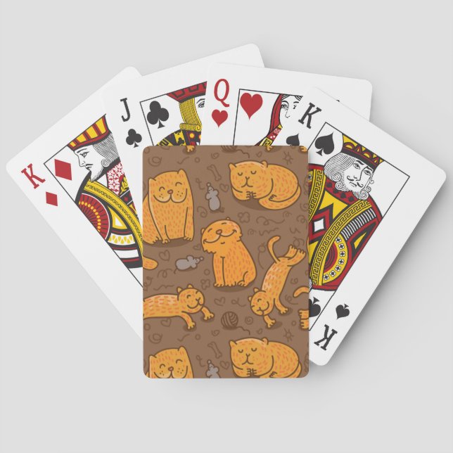 Pattern With Cats Playing Cards (Back)