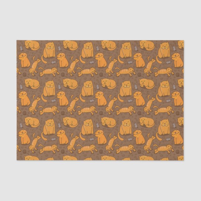 Pattern With Cats Tissue Paper (Front)