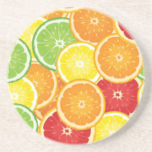 Pattern with citrus fruits coaster