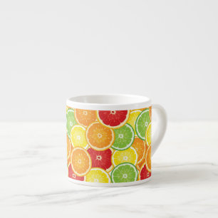 Pattern with citrus fruits espresso cup