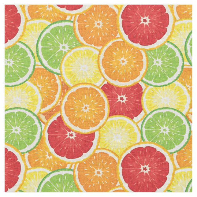 Pattern with citrus fruits fabric (Close Up)