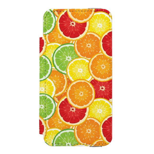 Pattern with citrus fruits incipio iPhone wallet case (Folio Front)
