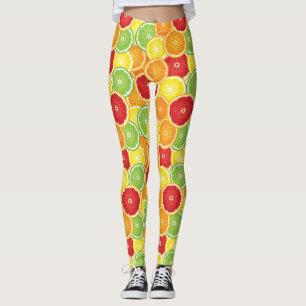 Pattern with citrus fruits leggings