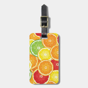 Pattern with citrus fruits luggage tag