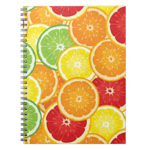 Pattern with citrus fruits notebook