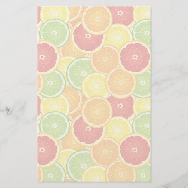Pattern with citrus fruits stationery (Front)