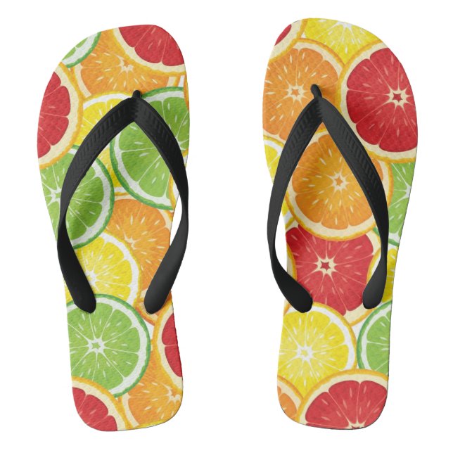 Pattern with citrus fruits thongs (Footbed)
