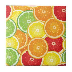 Pattern with citrus fruits tile