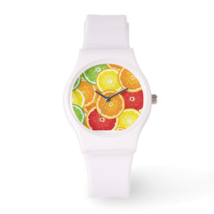 Pattern with citrus fruits watch