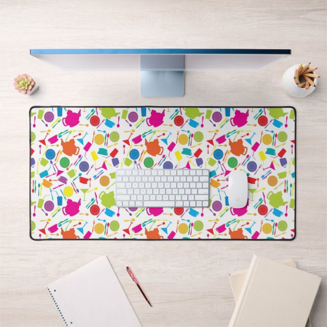 Pattern With Coloured Kitchen Stuff Desk Mat (Office 1)