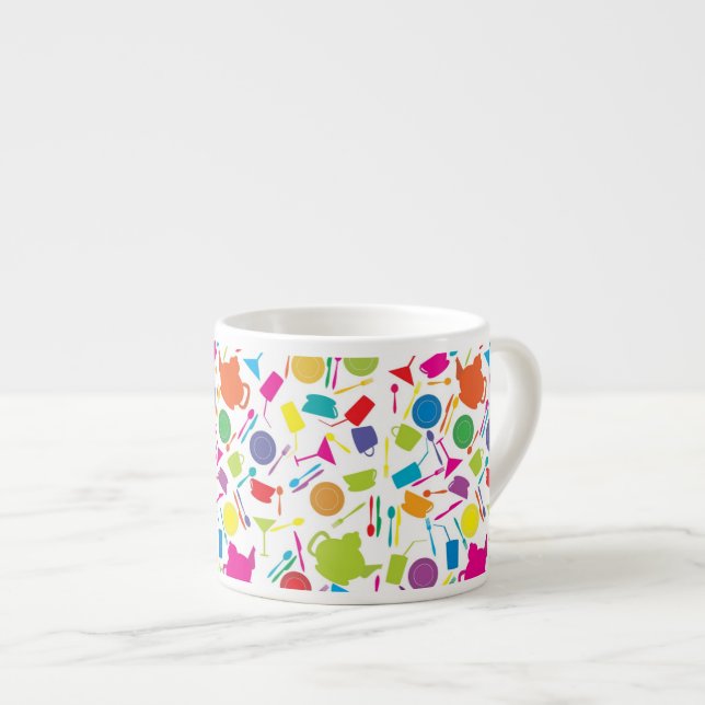 Pattern With Coloured Kitchen Stuff Espresso Cup (Front Right)