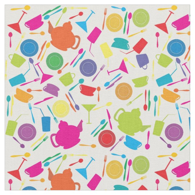 Pattern With Coloured Kitchen Stuff Fabric (Close Up)