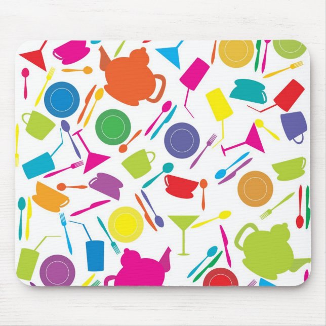 Pattern With Coloured Kitchen Stuff Mouse Pad (Front)