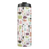 Pattern with colourful cooking icons