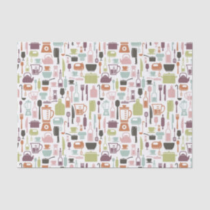 Pattern with colourful cooking icons tissue paper