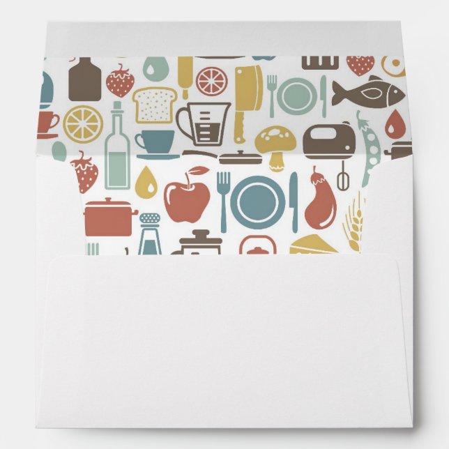 Pattern with cooking icons envelopes (Back (Bottom))