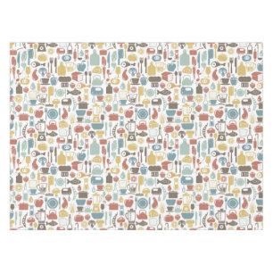 Pattern with cooking icons tablecloth