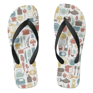 Pattern with cooking icons thongs