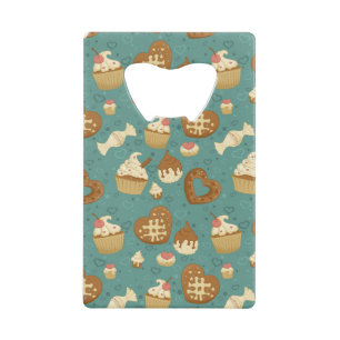 Pattern with cupcakes and candies
