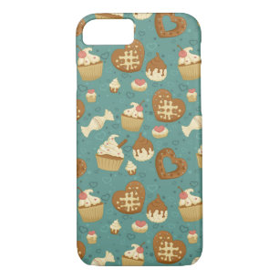 Pattern with cupcakes and candies iPhone 8/7 case