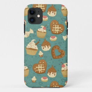 Pattern with cupcakes and candies iPhone 11 case