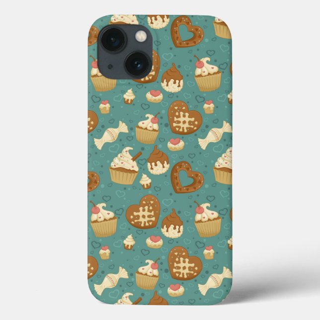 Pattern with cupcakes and candies Case-Mate iPhone case (Back)