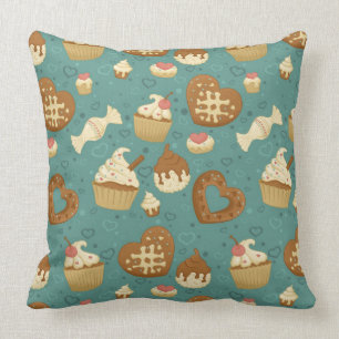 Pattern with cupcakes and candies cushion
