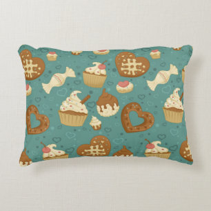 Pattern with cupcakes and candies decorative cushion